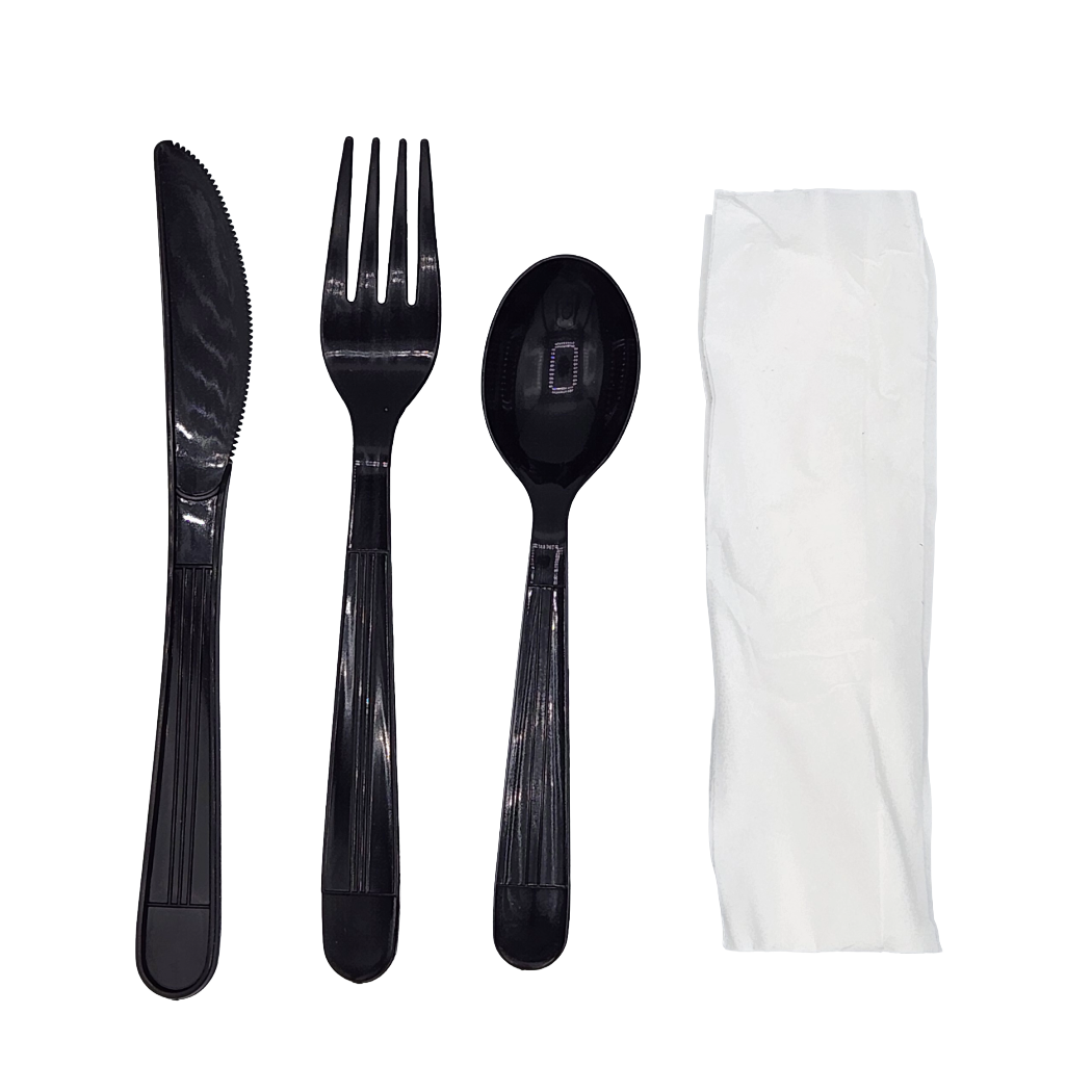 CUTLERY KIT 4PC - BLACK