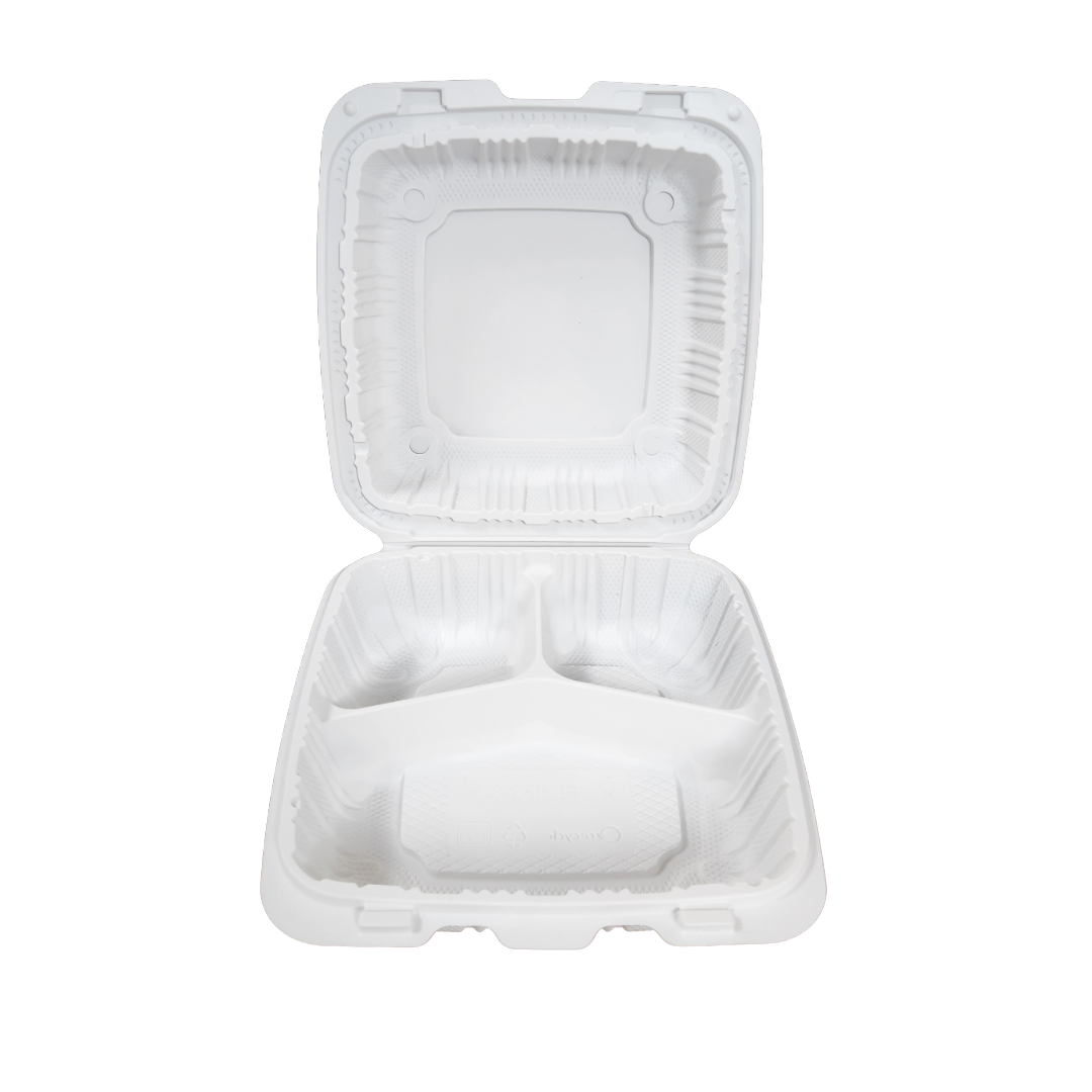 Eco 9x9 White Clamshell Containers - 200/case