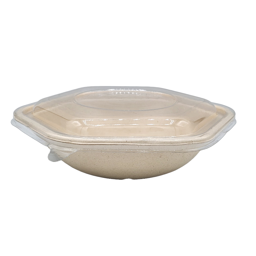 Hexagonal Fiber Bowl With Lids 32 OZ - 500/case